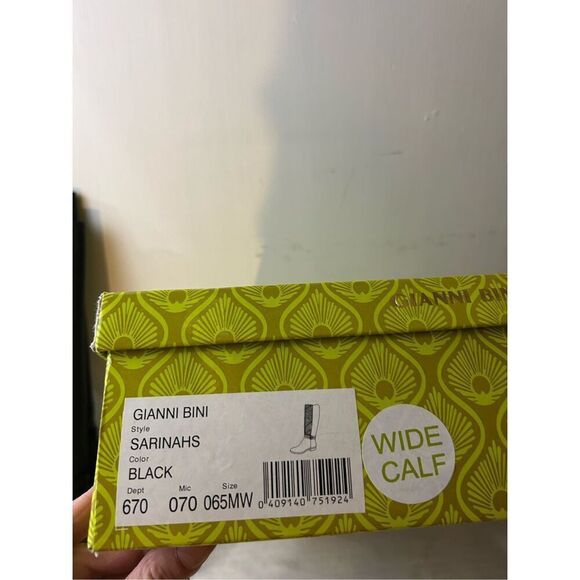 Gianni Bini Boots 6.5 wides Riding wide calf Sarinah black faux leather - Picture 2 of 6